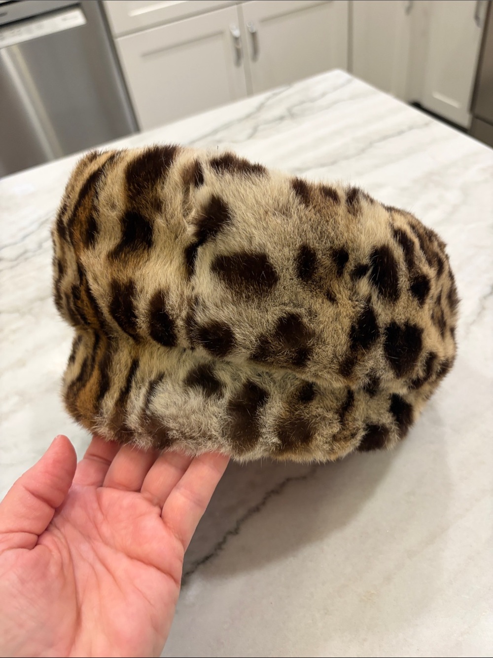 Leopard Print ladies hat - Brown SZ S